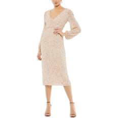 Mac Douglas Sequined Midi Dress - Nude