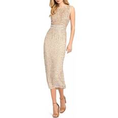 Mac Douglas Sequined Midi Dress - Nude