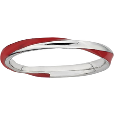 Stacks & Stones Twist Stack Ring - Silver/Red