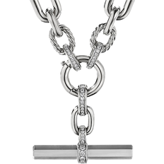 David Yurman Lexington Chain Necklace - Silver/Diamonds