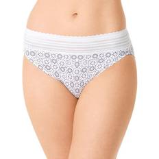 Warner's No Pinching No Problems Hi-Cut Lace Bikini - Evening Blue Star Print