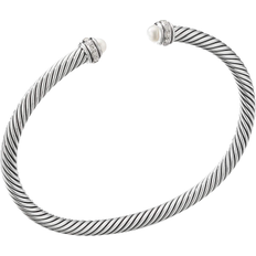 David Yurman Cable Classic Collection Bracelet - Silver/Pearl/Diamonds