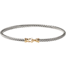 David Yurman Cable Collectibles Buckle Bangle Bracelet - Silver/Gold