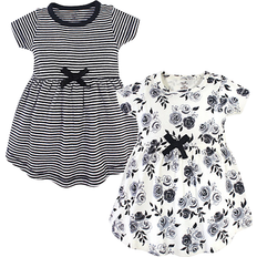 Touched By Nature Girl's Organic Dress 2-pack - Black Floral