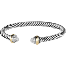 David Yurman Cable Classic Collection Bracelet - Silver/Gold/Diamonds