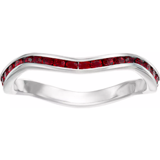 Traditions Jewelry Company January Birthstone Stackable Wave Ring - Silver/Garnet