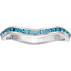 Traditions Jewelry Company March Birthstone Stackable Wave Ring - Silver/Blue