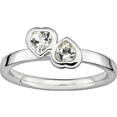 Stacks & Stones Heart Stack Ring - Silver/Topaz