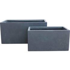 Kante Modern Long Low Granite Pot 2-pack