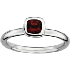 Stacks & Stones Stack Ring - Silver/Garnet