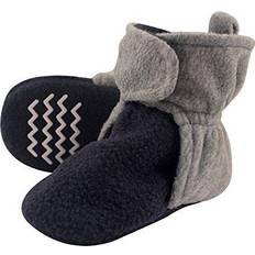 Hudson Baby Fleece Lined Scooties with Non Skid Bottom- Navy/Heather Gray