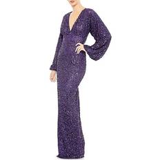 Mac Duggal Sequined Bishop Sleeve Gown - Amethyst