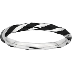 Stacks & Stones Twist Stack Ring - Silver/Black