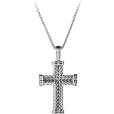 Men Charms & Pendants David Yurman Chevron Cross Enhancer - Silver