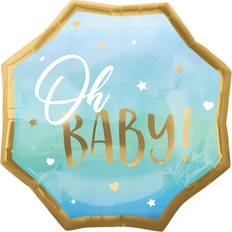 Amscan 3973101 Super Shape Foil Balloon Baby Boy Diameter Approx. 55 cm for Helium and Air, Boy, Baby Party