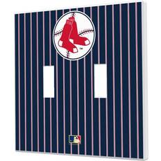 Strategic Printing Boston Red Sox 1970-1975 Cooperstown Pinstripe Double Toggle Light Switch Plate