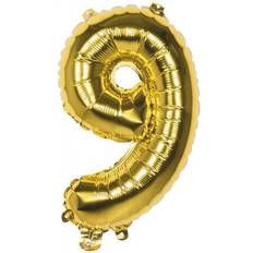 Vegaoo Mylar Balloon Number '9' (36cm) Gold