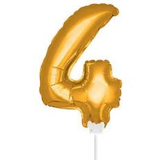 Folat 29264 Number 4 XS Foil Balloon, Gold
