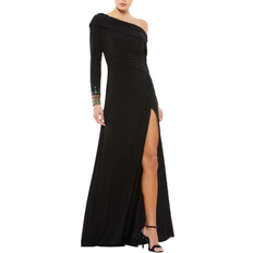 Mac Duggal Long Dresses Mac Duggal Off-The-Shoulder Jersey Gown - Black Multi