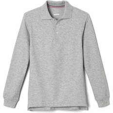 French Toast Long Sleeve Pique Polo - Heather Gray