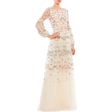 Mac Duggal Embroidered Blouson Sleeve Gown - Ivory