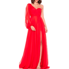 Mac Duggal Flowy One Sleeve Gown - Red
