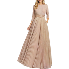 Mac Duggal Embellished-Waist Pleated-Skirt Gown - Rose Gold