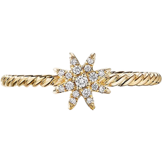 David Yurman Petite Starburst Station Ring - Gold/Diamonds