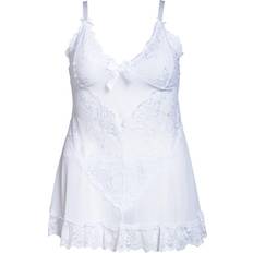 Women Negligées OH LÀ LÀ CHÉRI Valentine Soft Cup Babydoll Chemise & G-String Thong - White