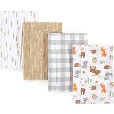 Hudson Flannel Burp Cloth 4-pack Woodland