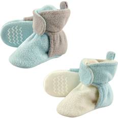 Hudson Baby Fleece Lined Scooties with Non Skid Bottom 2-pack - Mint/Gray