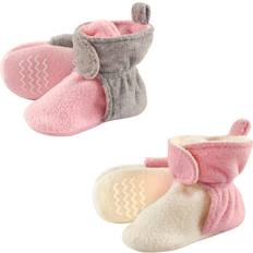 Hudson Baby Fleece Lined Scooties with Non Skid Bottom 2-pack - Pink/Cream