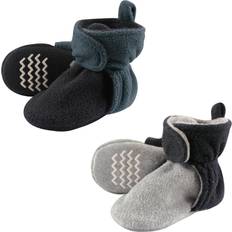 Hudson Baby Fleece Lined Scooties with Non Skid Bottom 2-pack - Blue/Gray