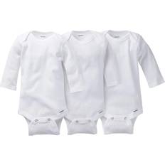 Gerber Long Sleeve Onesies Bodysuits 3-pack - White