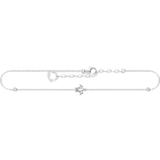 Einstellbar Größe Fußkettchen Thomas Sabo Charm Club Turtle Anklet - Silver/Transparent