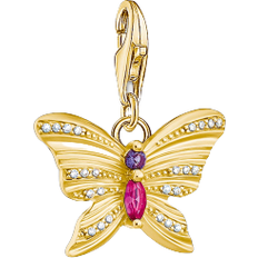 Thomas Sabo Charm Club Collectable Butterfly Charm Pendent - Gold/Red/Purple/Transparent