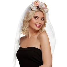 Smiffys Floral Headband with Veil