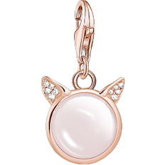 Thomas Sabo Charm Club Collectable Cat Ears Charm Pendent - Rose Gold/Pink/Transparent