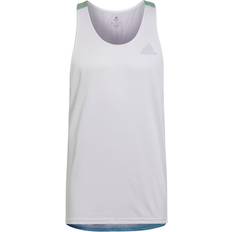 Adidas Own the Run Colorblock Singlet Tank Top Men - White/Black/Purple Rush/Semi Mint Rush