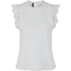 Pieces Olline Sleeveless Top - Cloud Dancer