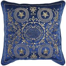 Dkd Home Decor Cushion Blue Polyester Velvet Golden (45 x 10 x 45 cm) Komplett pyntepyte Blå