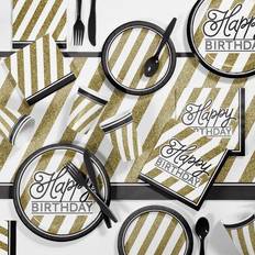 Black and gold party decorations Birthday Party Supplies Kit Black/Gold