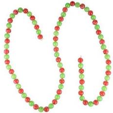 Northlight 6FT Red and Green Round Glitter Candy Drop Christmas Garland Unlit