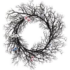 Party Supplies Nearly Natural 30" Halloween Gazing Eyeballs Twig Wreath Black