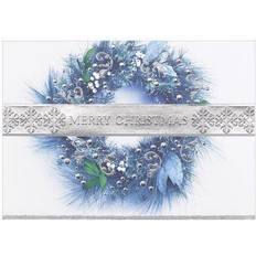 Jam Paper Christmas Card Sets 25/Pack Merry Christmas Wreath