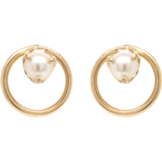 Zoe Chicco Small Circle Studs - Gold/Pearl
