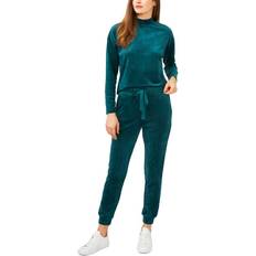 1.State Velour Turtleneck Top - Green Forest