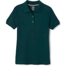 French Toast Girl's Short Sleeve Interlock Polo with Picot Collar - Green