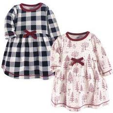 Touched By Nature Girl's Winter Woodland Long-Sleeve Dresses 2-pack - Red