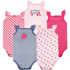 Hudson Cotton Sleeveless Bodysuits 5-pack - Pink Strawberry (10116745)